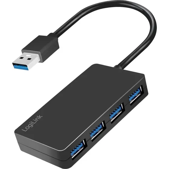 LogiLink USB 3.2 Gen1 4-Port USB-A Hub, Sort