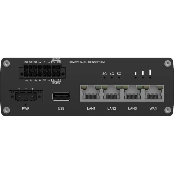Teltonika RUTM55 5G Trådløs Router, WWAN 1GbE, Wi-Fi 5, DIN-monterbar