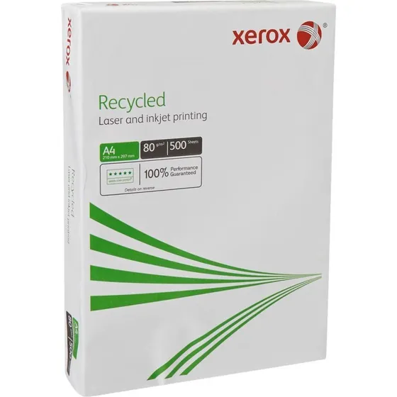 Xerox Recycled A4 80 g/m² 5 x 500 ark, hvid
