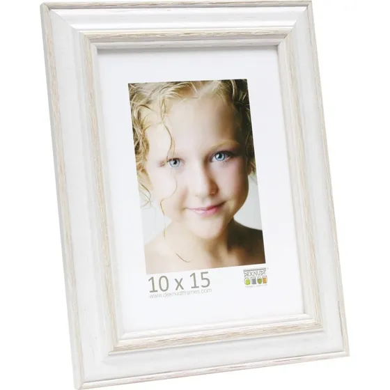 Deknudt S221H1 10x15 cm Hvid/Beige Træ Billedramme