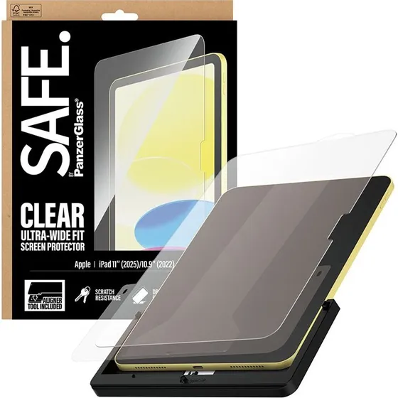 SAFE by PanzerGlass Skærmbeskytter for iPad 11" (2022/2025) med Fastfit-værktøj