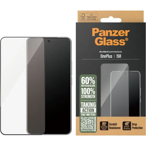 PanzerGlass Screen Protector OnePlus 15R | Ultra-Wide Fit, Sort
