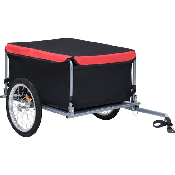 vidaXL Cykelvogn 65 kg sort/rød