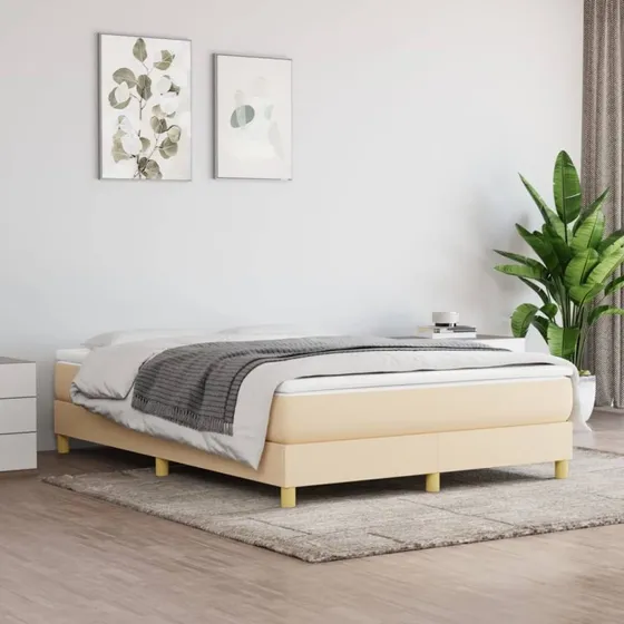 vidaXL Kontinentalseng 140x200 cm med Madras Cremefarvet