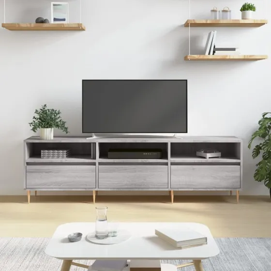 vidaXL tv-bord 150x30x44,5 cm grå sonoma-eg