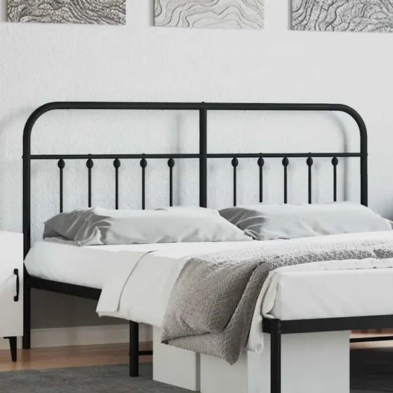 vidaXL Sengegavl 160 cm Metal Sort