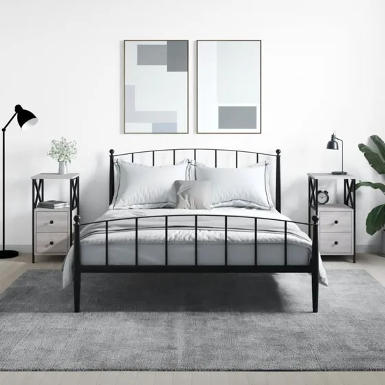 vidaXL Sengeborde 2 stk. 34x35,5x70 cm grå sonoma-eg konstrueret træ