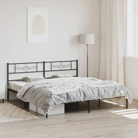 vidaXL sengeramme 180x200 cm metal sort