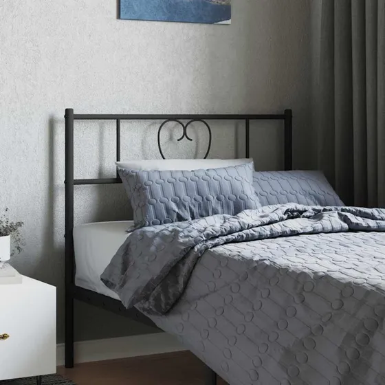 vidaXL Sengegavl 90 cm Metal Sort