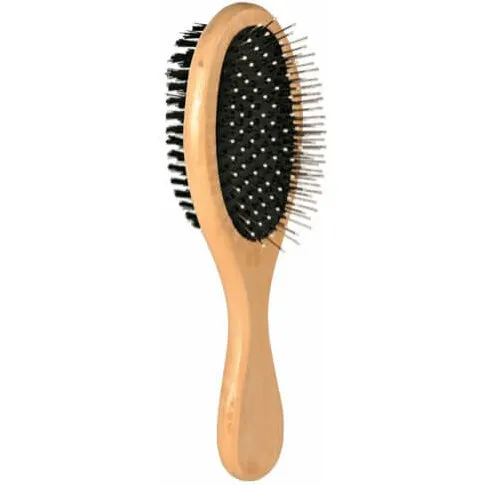 Trixie dobbeltsidet børste med træskaft – fås i 5×17, 6×17 og 7×23 cm