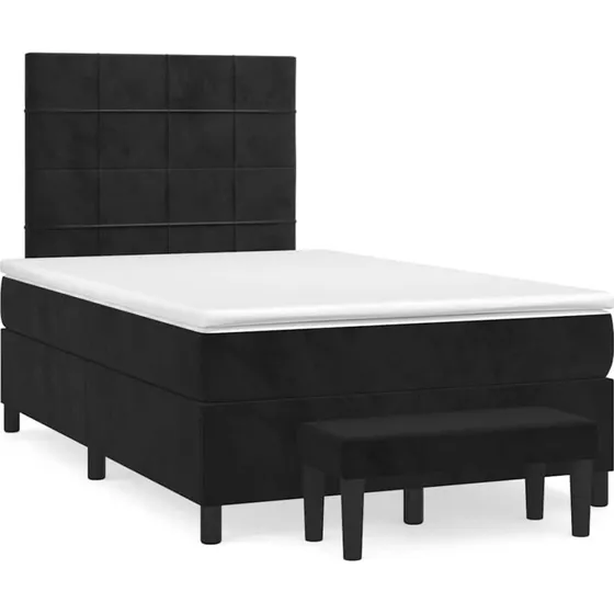 vidaXL Kontinentalseng 120x190 cm med velourmadras sort