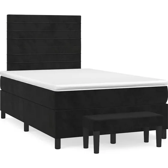 vidaXL Kontinentalseng 120x190 cm med velourmadras sort