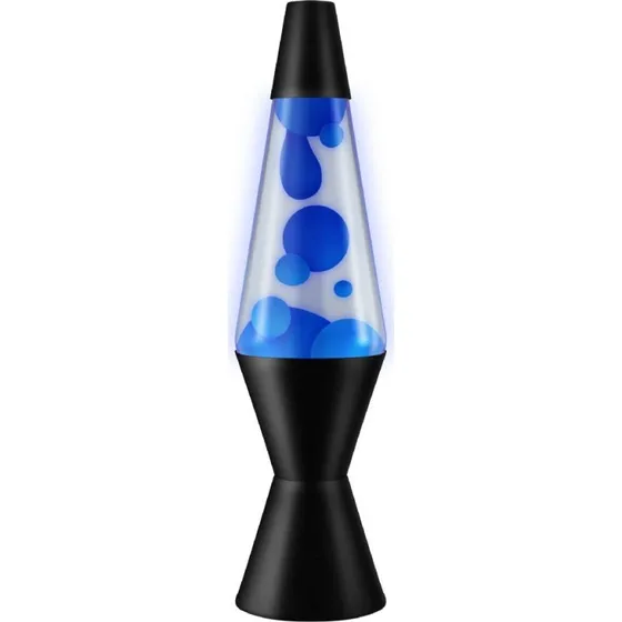 Lava® Lampe Neon Blå/Klar 37cm, Sort Base