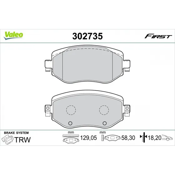 VALEO Bremseklodser 302735 til RENAULT MEGANE IV