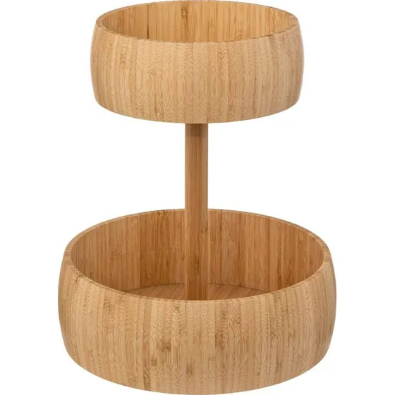 Bambus Frugtkurv 2-etager, 29 cm, naturlig bambus
