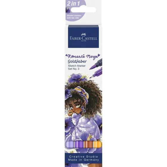 Faber-Castell Gofa Sketch Tuscher, Fin Spids, 4 Farver (Romantic Manga)