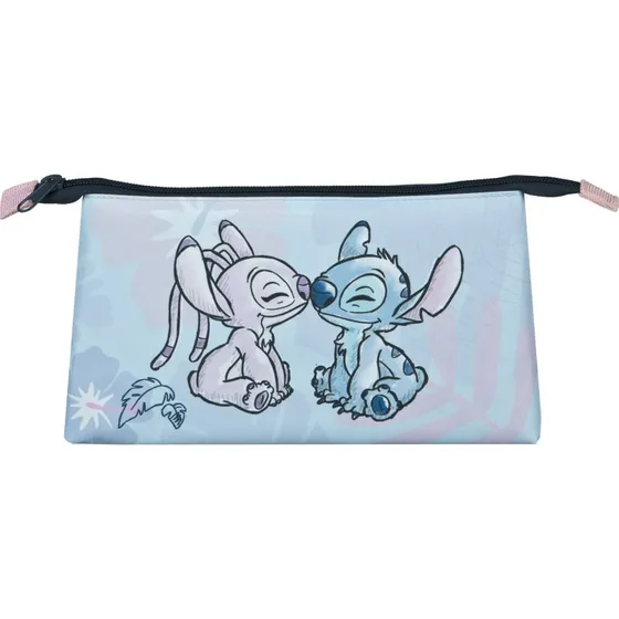 Disney Stitch og Angel Pastelblåt Penalhus med Lynlås