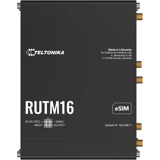 Teltonika RUTM16 4G Router - Wi-Fi 5, 1GbE, 4-port switch, DIN-rail monterbar