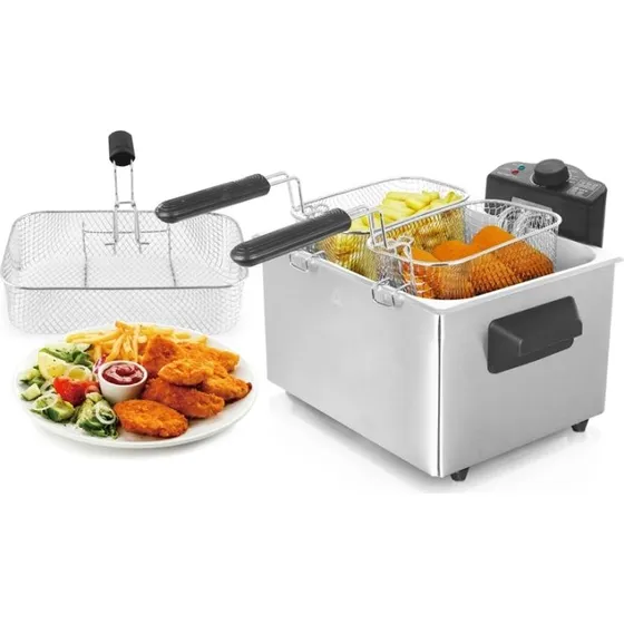 Emerio Fritøse 5L Lyx – Stor familiefritøse med dobbelt korg
