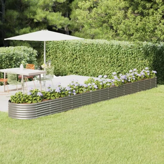 vidaXL Plantekrukke 620x80x36 cm galvaniseret stål sølvfarvet