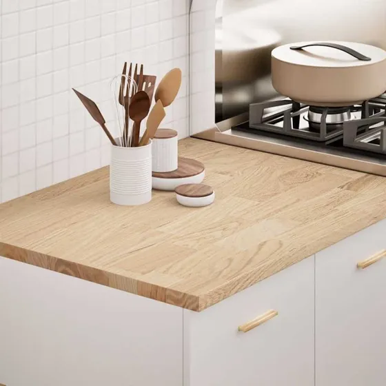 vidaXL Køkkenbordplade 80x63,5x2,7 cm massivt egetræ