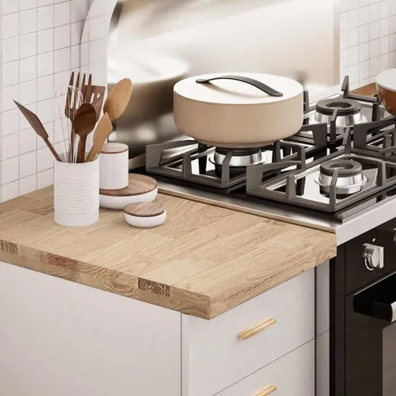 vidaXL Køkkenbordplade 40x63,5x4 cm massivt egetræ rektangulær