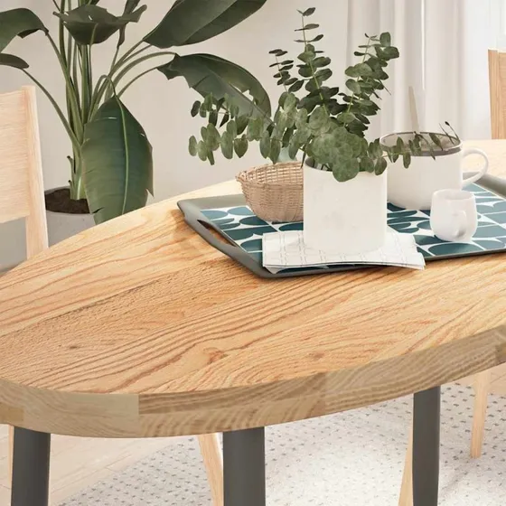 vidaXL bordplade 120x60x4 cm oval massivt egetræ