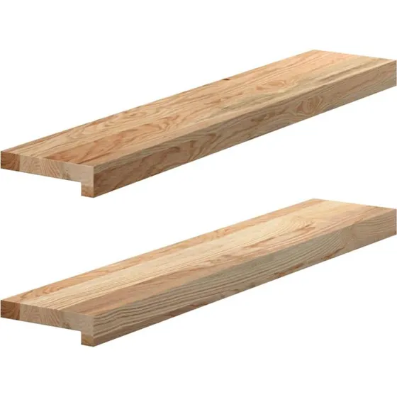 vidaXL vindueskarme 2 stk 80x15x2 cm ubehandlet massivt egetræ
