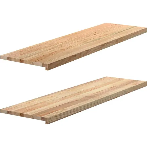 vidaXL Vindueskarme 2 stk 140x40x2 cm ubehandlet massivt egetræ