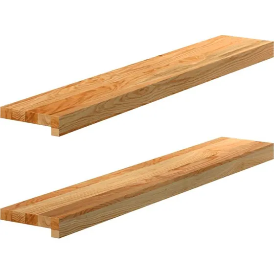 vidaXL Vindueskarme 2 stk lysebrun 90x15x2 cm massivt egetræ