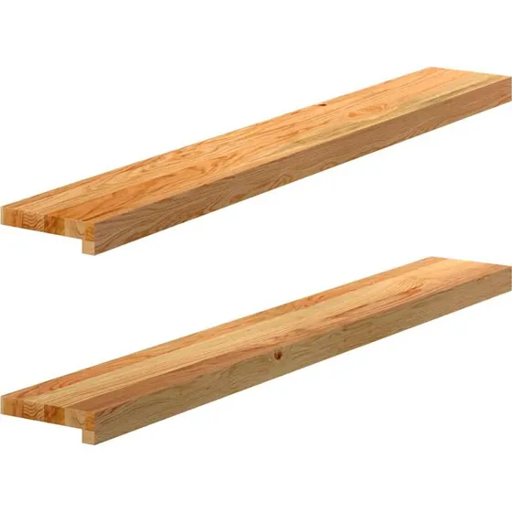 vidaXL Vindueskarme 2 stk lysebrun 110x15x2 cm massivt egetræ