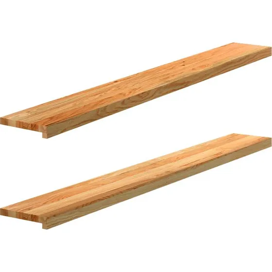 vidaXL Vindueskarme 2 stk lysebrun 160x20x2 cm massivt egetræ