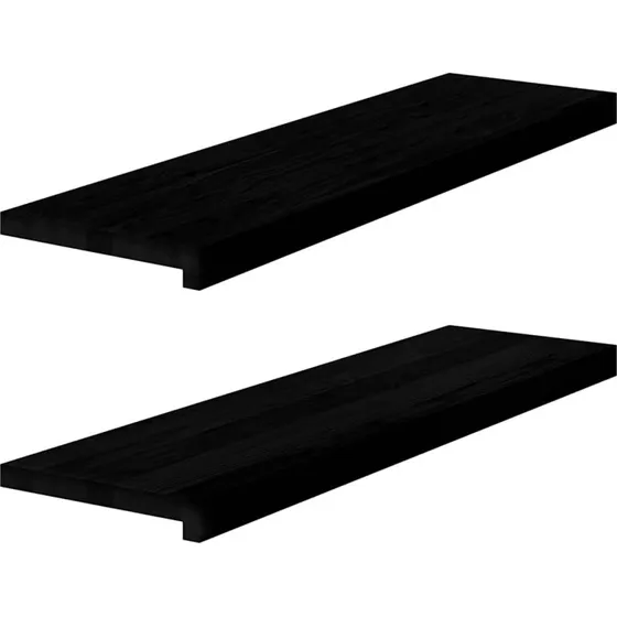 vidaXL Vindueskarme 2 stk mørkebrun 90x30x2 cm massivt egetræ