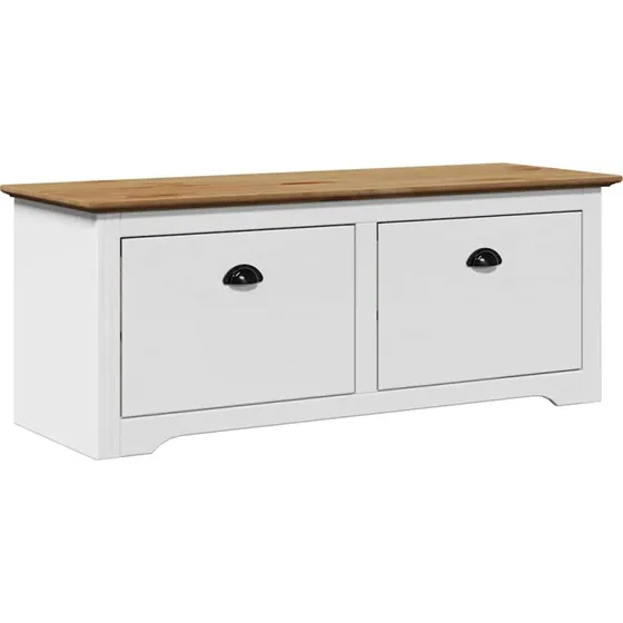vidaXL BODO Gangbænk 114x40x45 cm hvid og brun