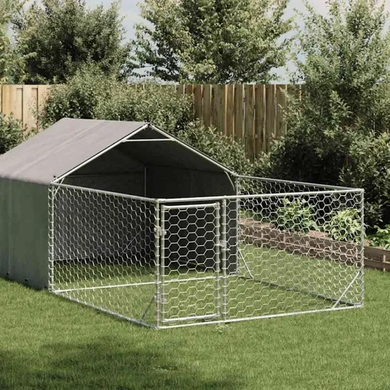 vidaXL Udendørs hundegård 5x2x1,5 m galvaniseret stål