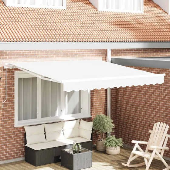 vidaXL Markise Hvid 3x2,5 m Polyester & Metal