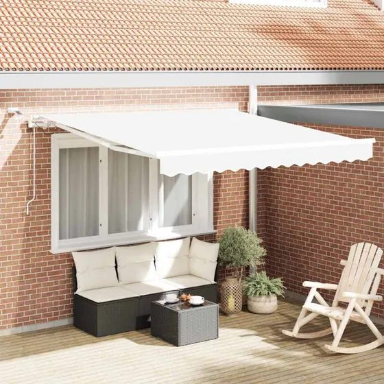 vidaXL Automatisk Utrækkelig Markise Hvid 350 x 250 cm