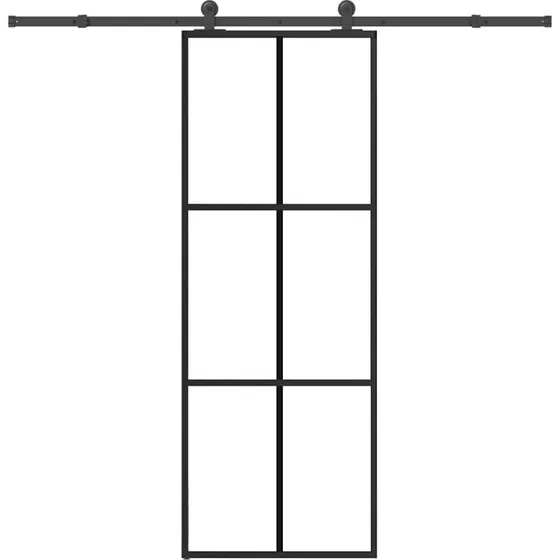 vidaXL Skydedør 76x205 cm med sikkerhedsglas og aluminiumsramme