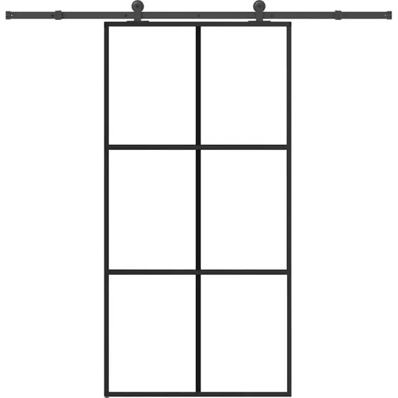 vidaXL Skydedør 102x205 cm med sikkerhedsglas og aluminium, monteringssæt inkl.