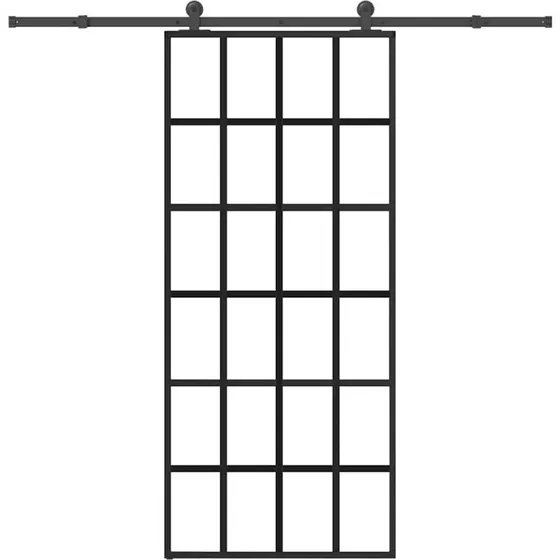 vidaXL Skydedør 90x205 cm med sikkerhedsglas og aluminiumsramme
