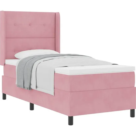 vidaXL Box spring seng med madras Lyserød 80 x 200 cm Fløjl