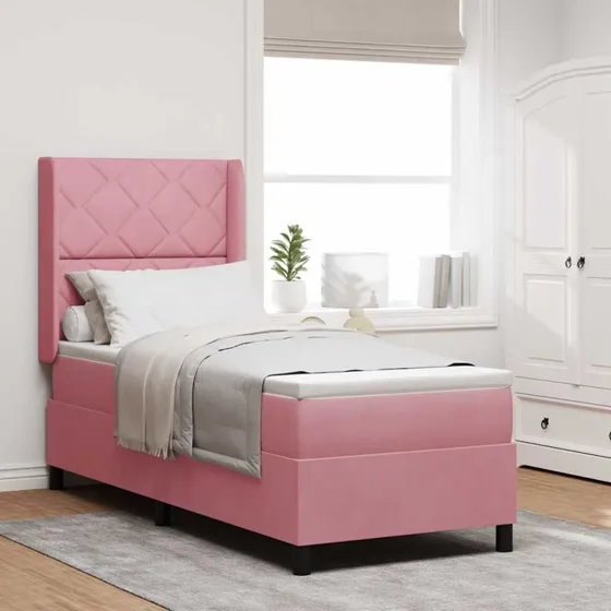 vidaXL Box Spring Seng 80x200 cm Fløjl med LED-Lys