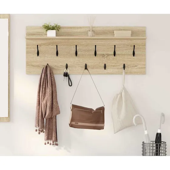 vidaXL Vægmonteret Jakkeholder Sonoma-eg 100 x 40 x 12 cm