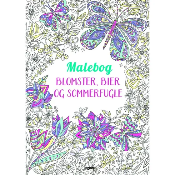 Legind Malebog: Blomster, Bier og Sommerfugle – 64 Sider