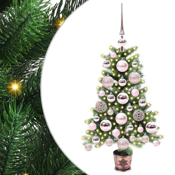 vidaXL Juletræ 65 cm Grønt med 150 LED'er og Stativ