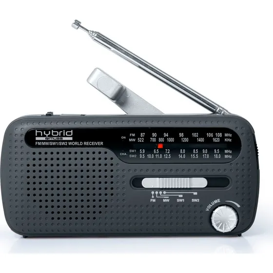 Muse MH-07 FM-radio med solcelle og dynamo