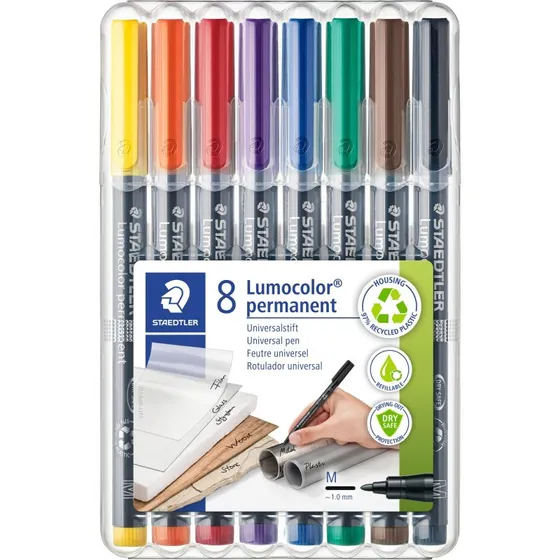 Staedtler Lumocolor 317M 1,0 mm 8 farver permanent pen