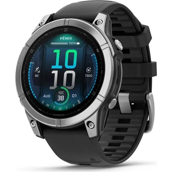 Garmin fēnix E 47 mm Sort Sølv Sportsur