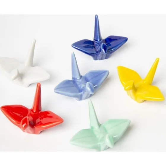 Blogo Smart Spisepindeholder - Keramik, Fugle, 6 stk.