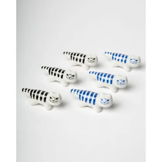 Blogo Smart Pippo Spisepindeholder - Keramik, Katte, 6 stk.